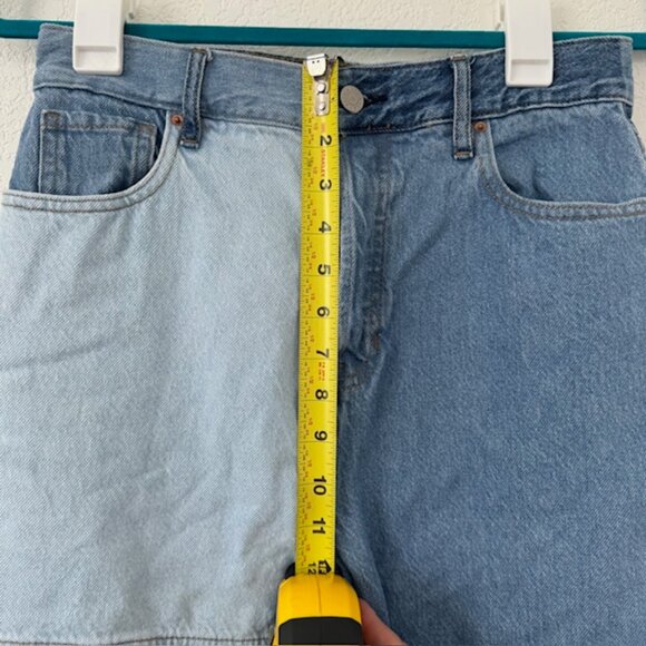 PacSun Patchwork Eco Two-Tone Colorblock High‎ Rise Straight Leg Jeans Size 28 - Picture 9 of 9